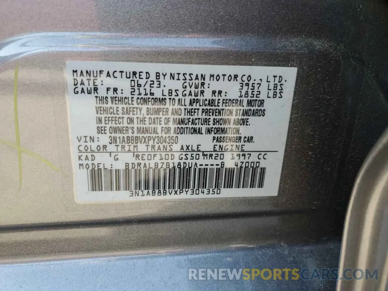 13 Photograph of a damaged car 3N1AB8BVXPY304350 NISSAN SENTRA 2023