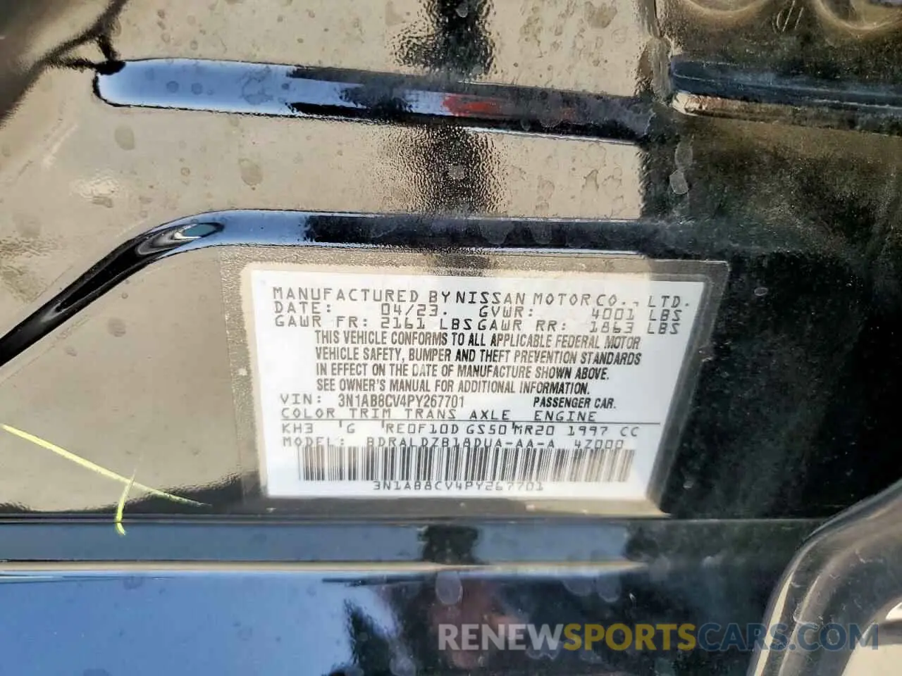 13 Photograph of a damaged car 3N1AB8CV4PY267701 NISSAN SENTRA 2023