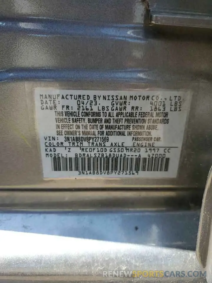 15 Photograph of a damaged car 3N1AB8DV8PY271569 NISSAN SENTRA 2023