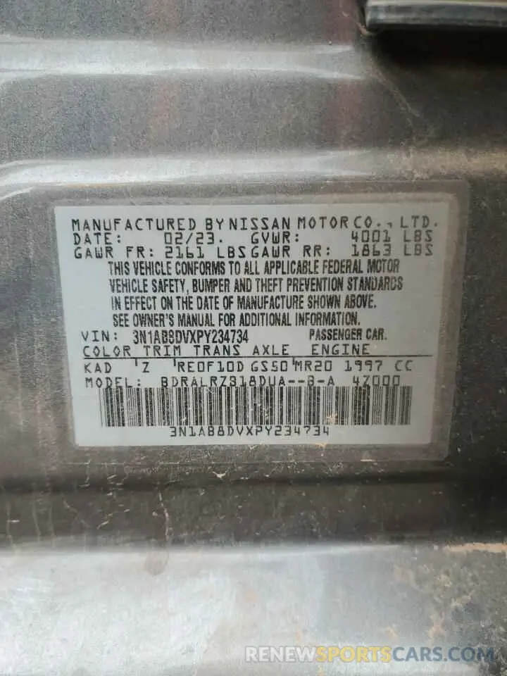 13 Photograph of a damaged car 3N1AB8DVXPY234734 NISSAN SENTRA 2023