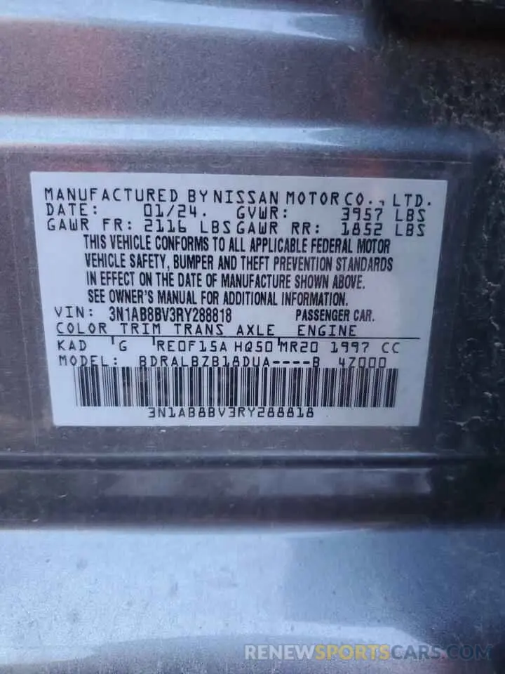 12 Photograph of a damaged car 3N1AB8BV3RY288818 NISSAN SENTRA 2024