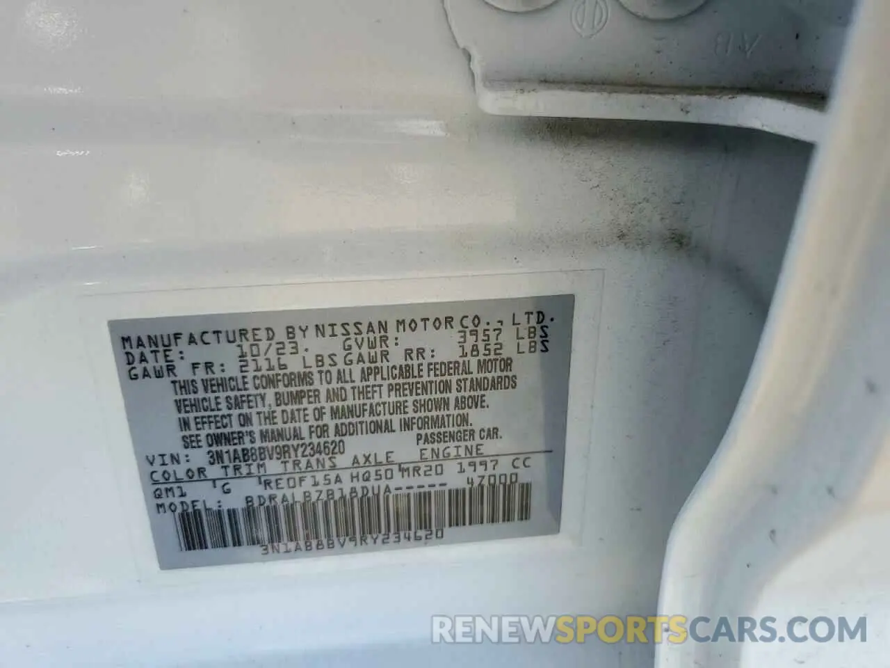 13 Photograph of a damaged car 3N1AB8BV9RY234620 NISSAN SENTRA 2024