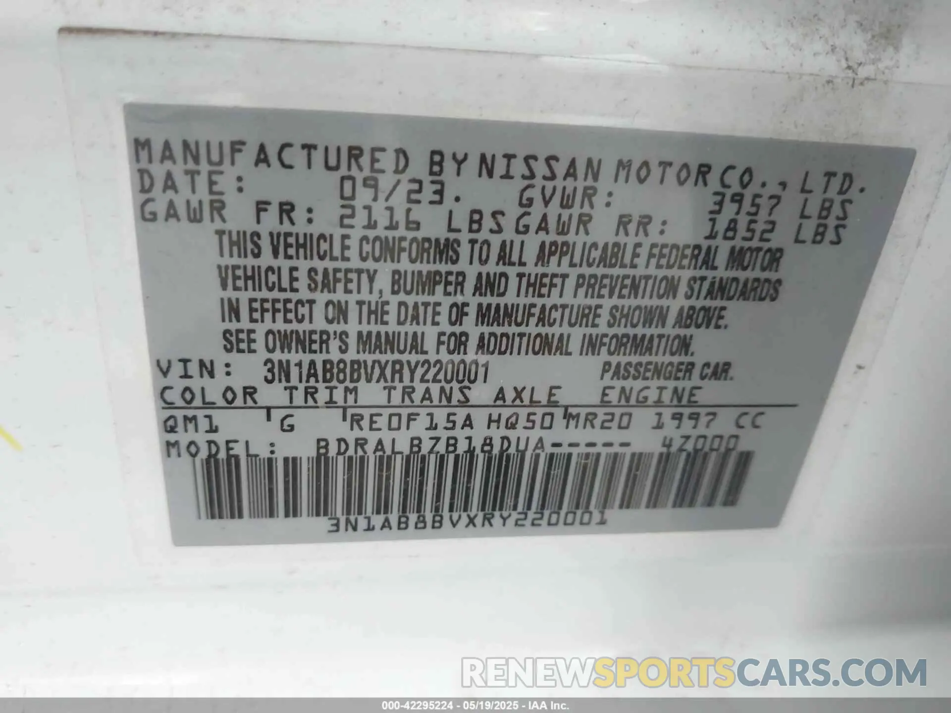 9 Photograph of a damaged car 3N1AB8BVXRY220001 NISSAN SENTRA 2024