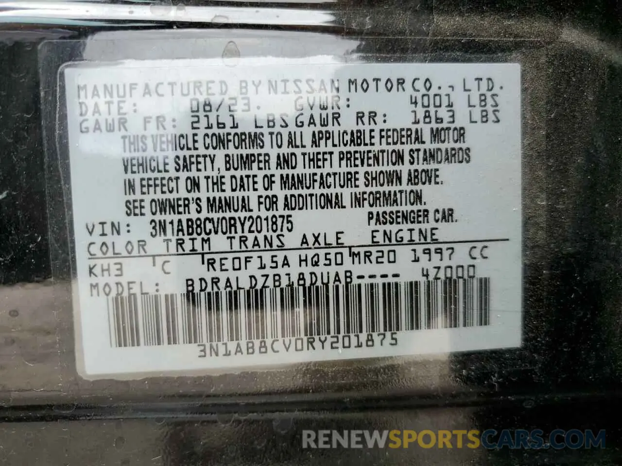 12 Photograph of a damaged car 3N1AB8CV0RY201875 NISSAN SENTRA 2024