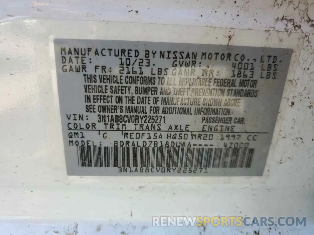 13 Photograph of a damaged car 3N1AB8CV0RY225271 NISSAN SENTRA 2024