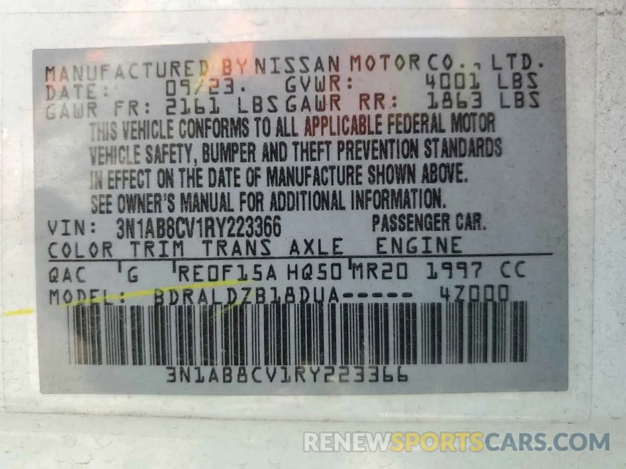 12 Photograph of a damaged car 3N1AB8CV1RY223366 NISSAN SENTRA 2024