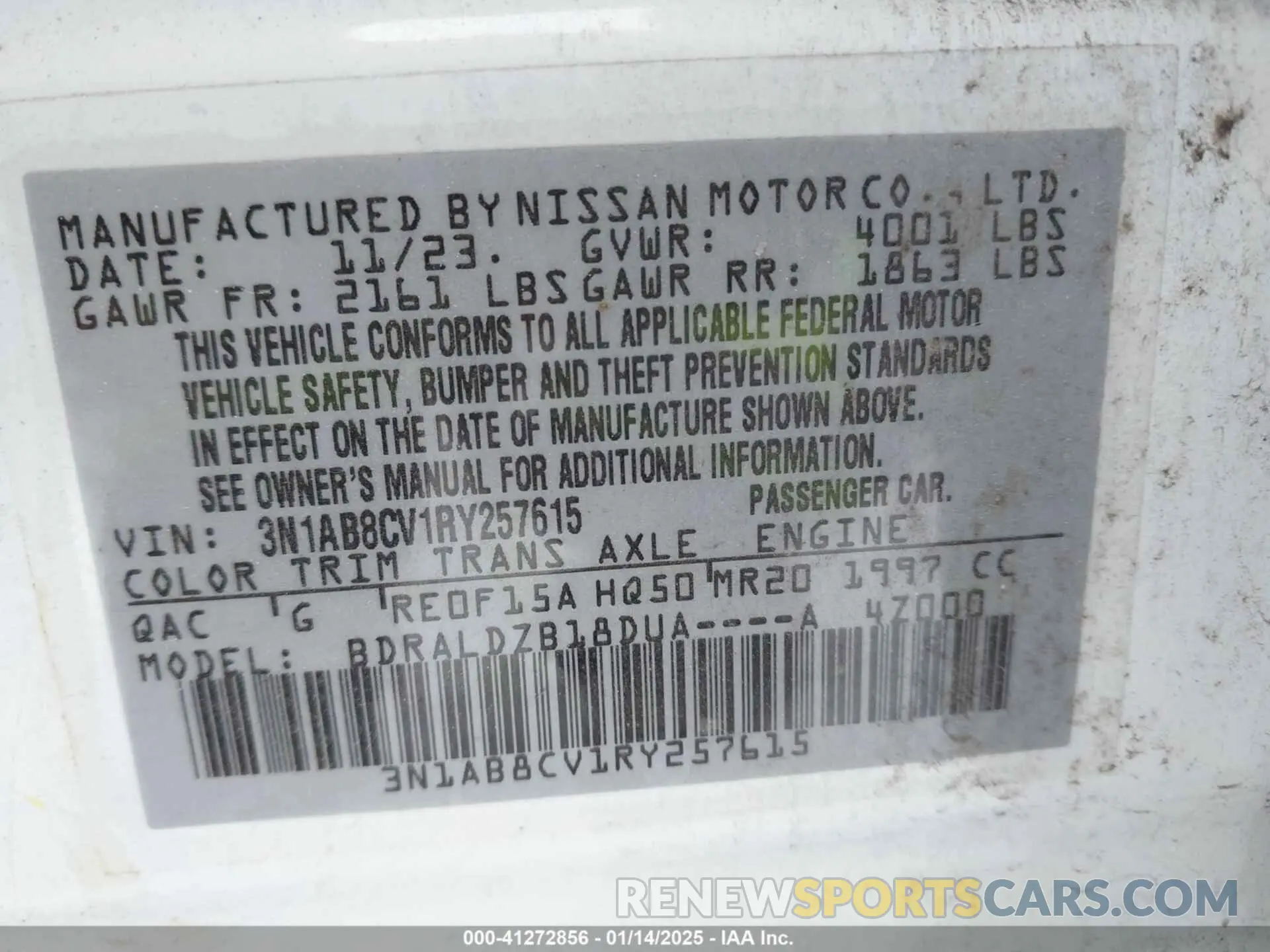 9 Photograph of a damaged car 3N1AB8CV1RY257615 NISSAN SENTRA 2024