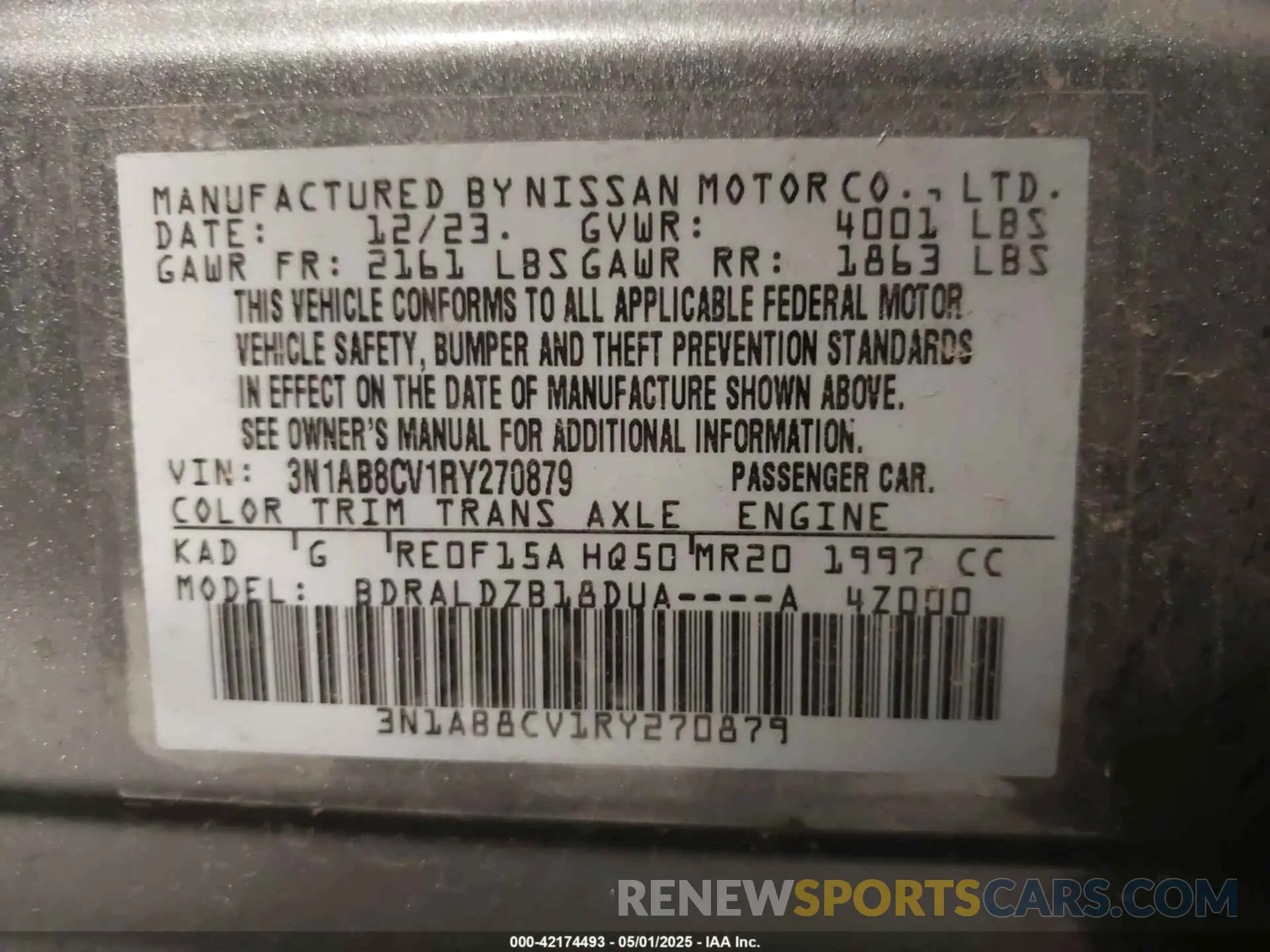 9 Photograph of a damaged car 3N1AB8CV1RY270879 NISSAN SENTRA 2024