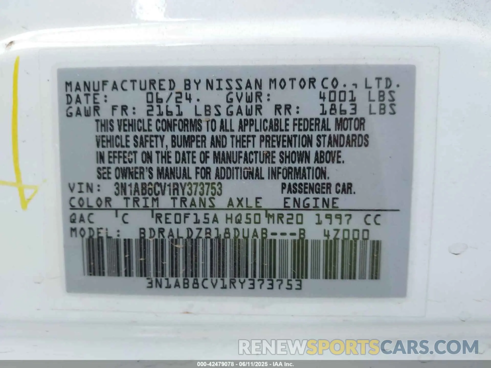 9 Photograph of a damaged car 3N1AB8CV1RY373753 NISSAN SENTRA 2024