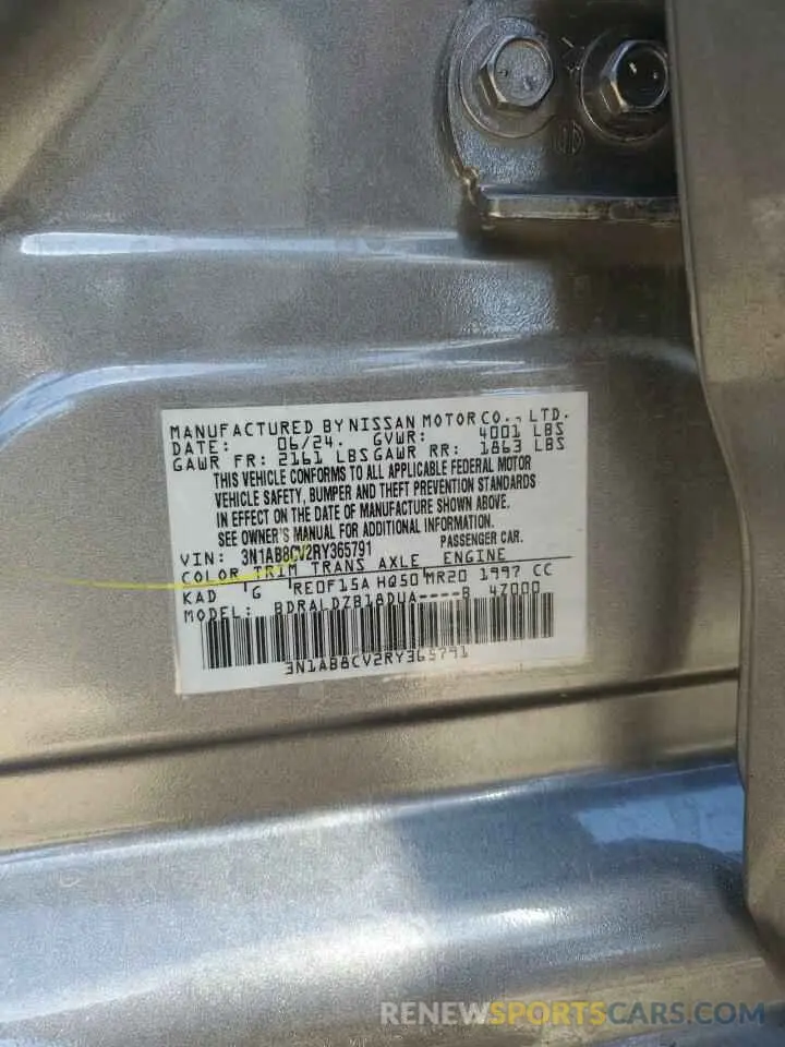 13 Photograph of a damaged car 3N1AB8CV2RY365791 NISSAN SENTRA 2024