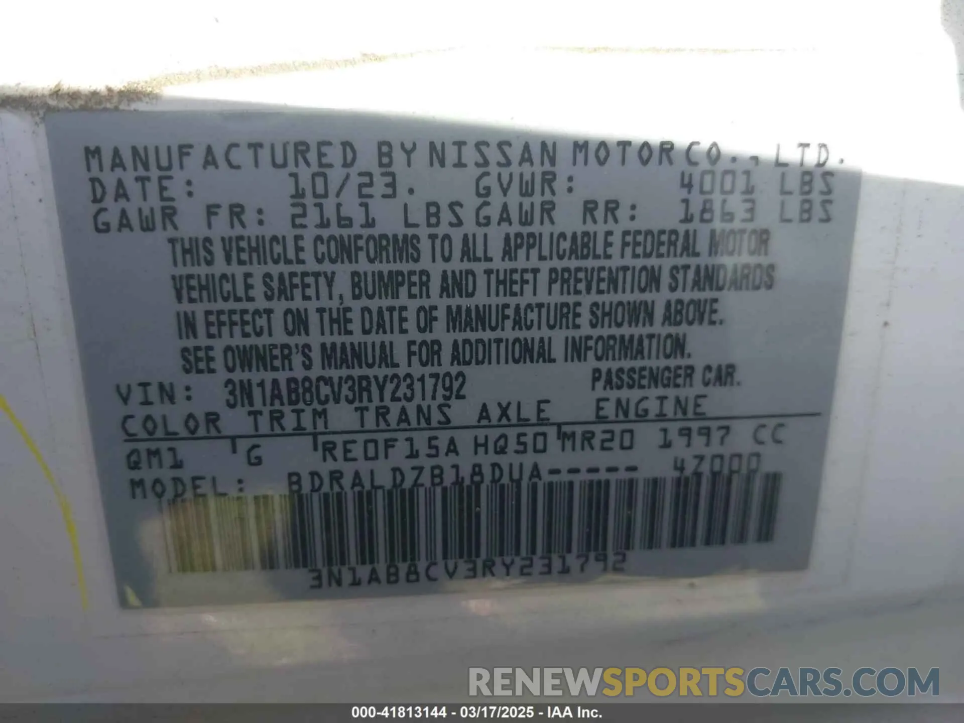 9 Photograph of a damaged car 3N1AB8CV3RY231792 NISSAN SENTRA 2024