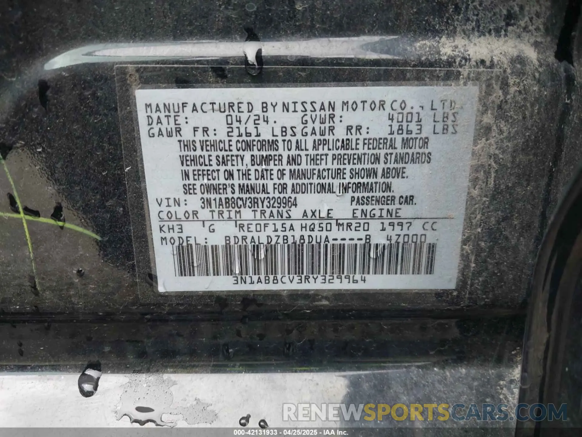 9 Photograph of a damaged car 3N1AB8CV3RY329964 NISSAN SENTRA 2024