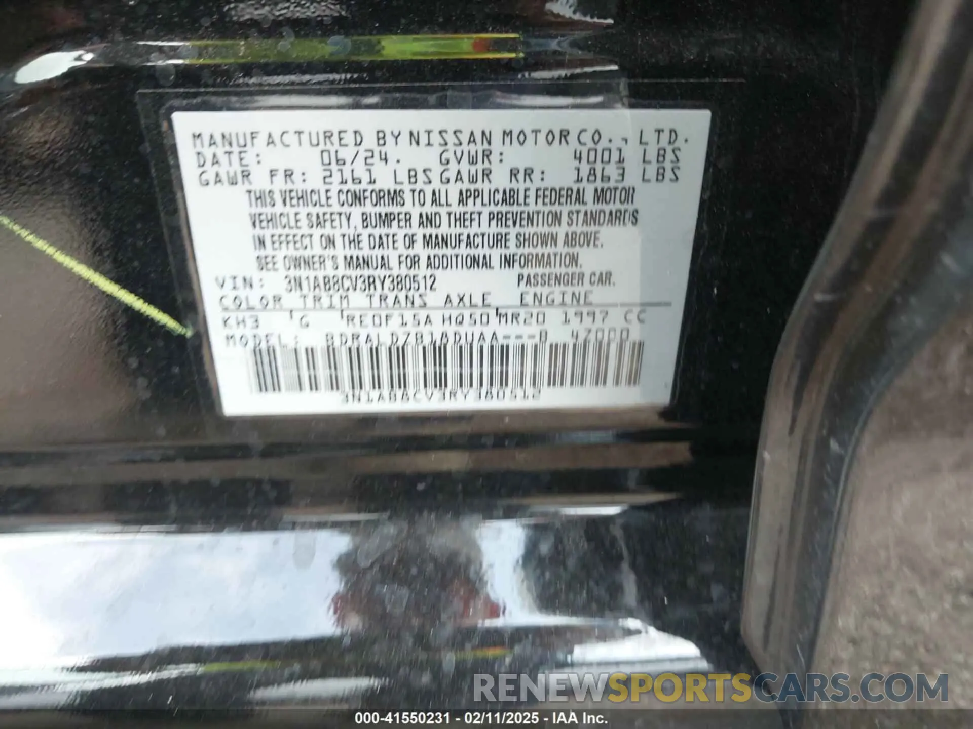 9 Photograph of a damaged car 3N1AB8CV3RY380512 NISSAN SENTRA 2024