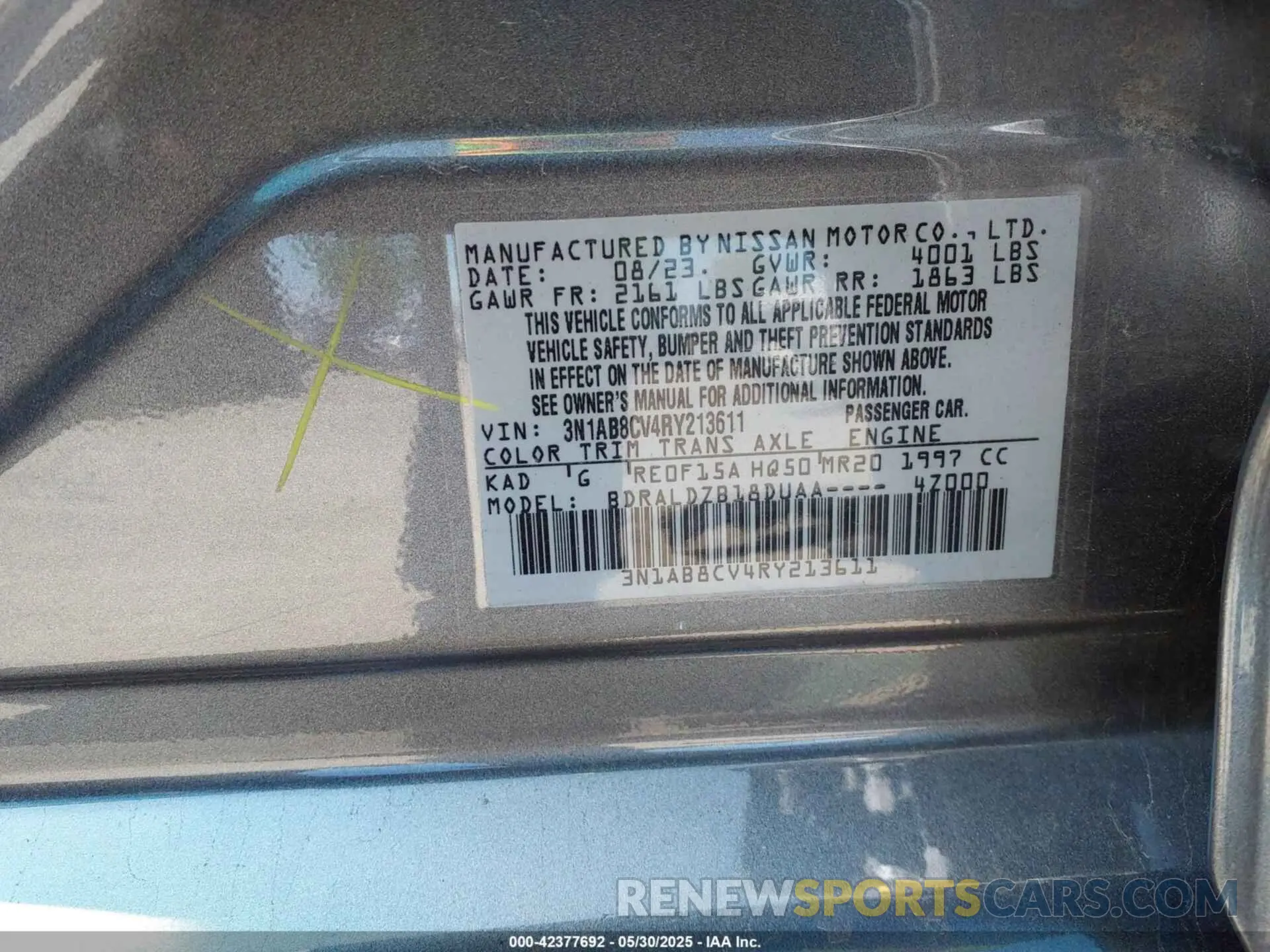 9 Photograph of a damaged car 3N1AB8CV4RY213611 NISSAN SENTRA 2024