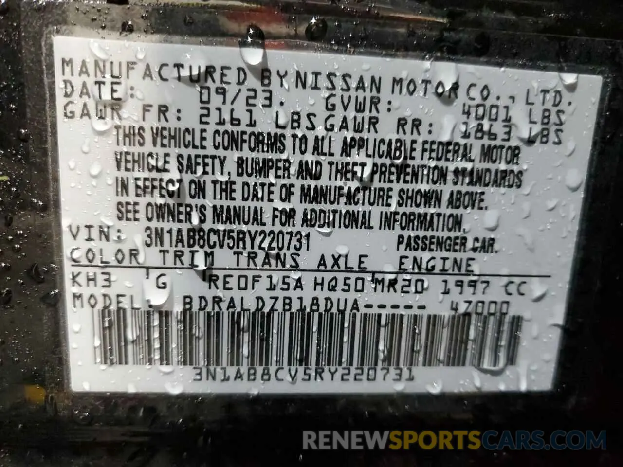 12 Photograph of a damaged car 3N1AB8CV5RY220731 NISSAN SENTRA 2024