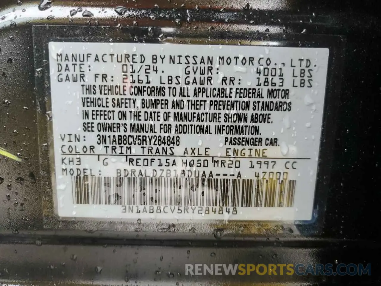 12 Photograph of a damaged car 3N1AB8CV5RY284848 NISSAN SENTRA 2024