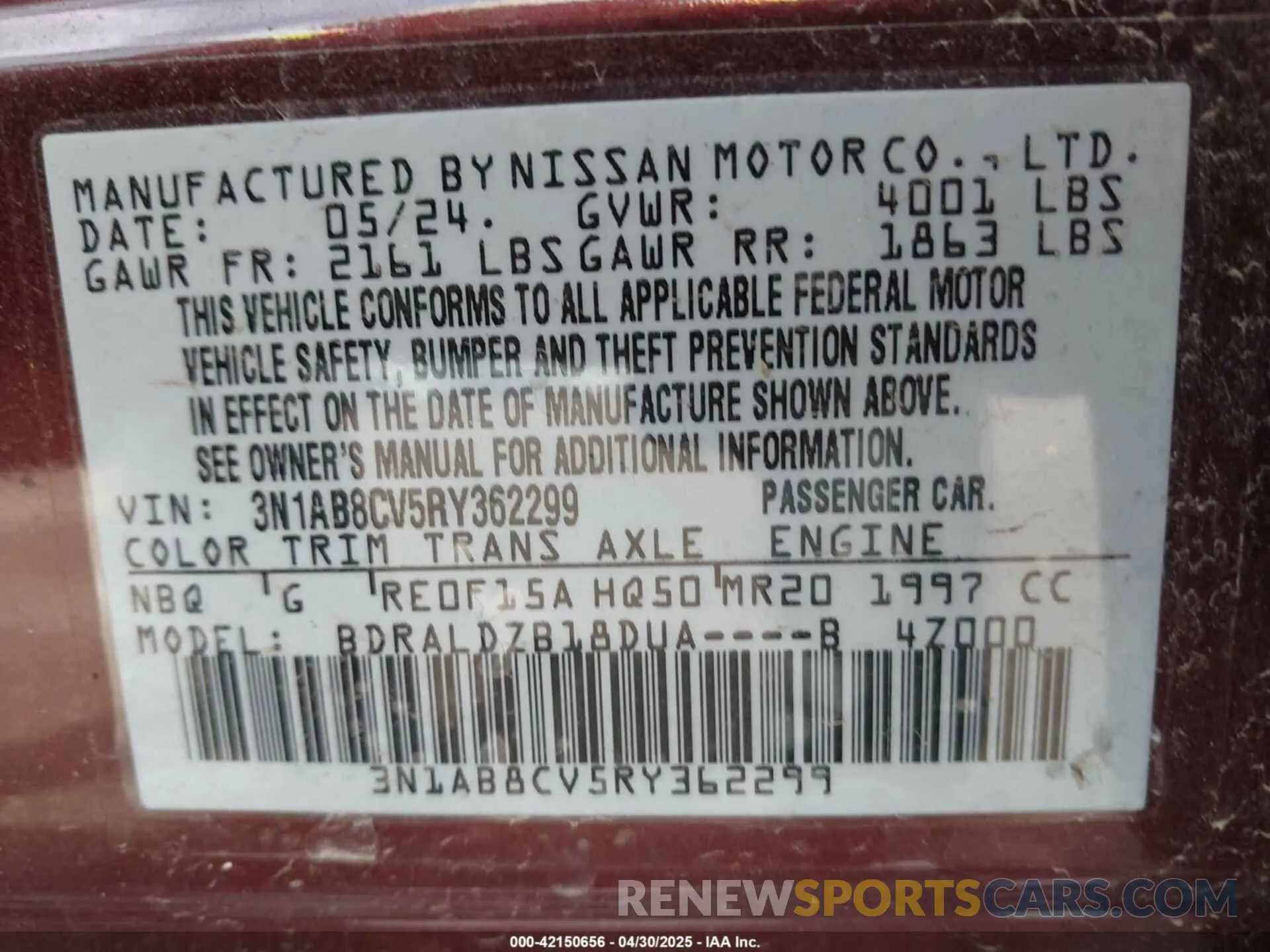 9 Photograph of a damaged car 3N1AB8CV5RY362299 NISSAN SENTRA 2024