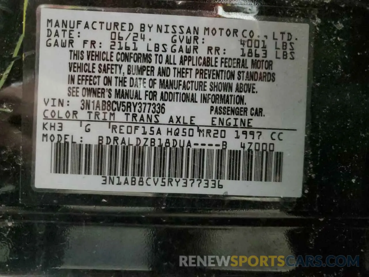 13 Photograph of a damaged car 3N1AB8CV5RY377336 NISSAN SENTRA 2024