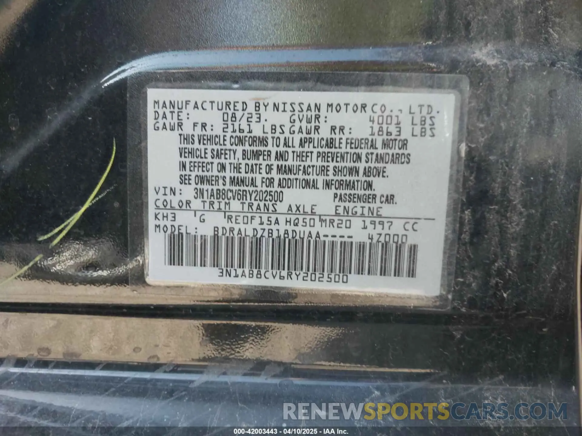 9 Photograph of a damaged car 3N1AB8CV6RY202500 NISSAN SENTRA 2024