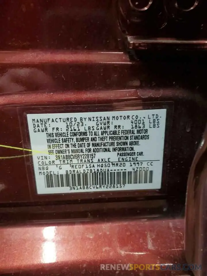12 Photograph of a damaged car 3N1AB8CV6RY228157 NISSAN SENTRA 2024