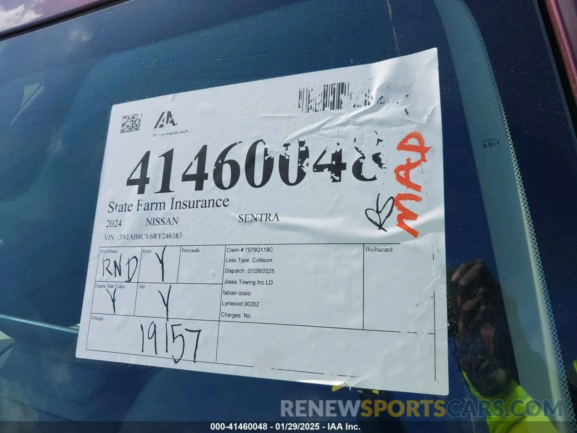 18 Photograph of a damaged car 3N1AB8CV6RY246383 NISSAN SENTRA 2024