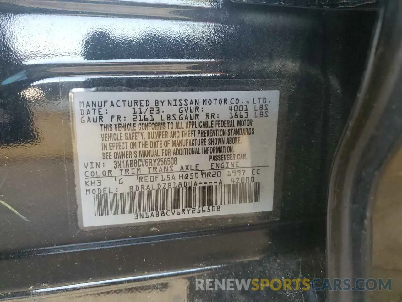 12 Photograph of a damaged car 3N1AB8CV6RY256508 NISSAN SENTRA 2024