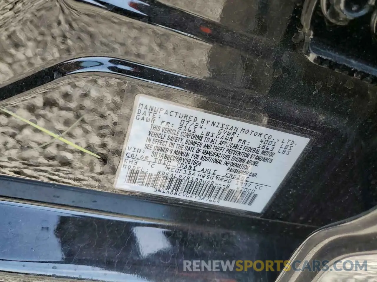 14 Photograph of a damaged car 3N1AB8CV6RY387664 NISSAN SENTRA 2024