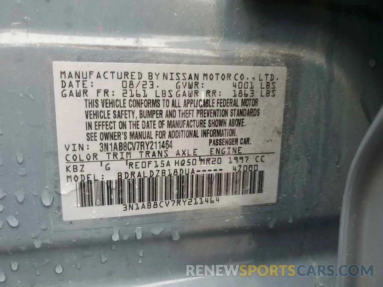 12 Photograph of a damaged car 3N1AB8CV7RY211464 NISSAN SENTRA 2024