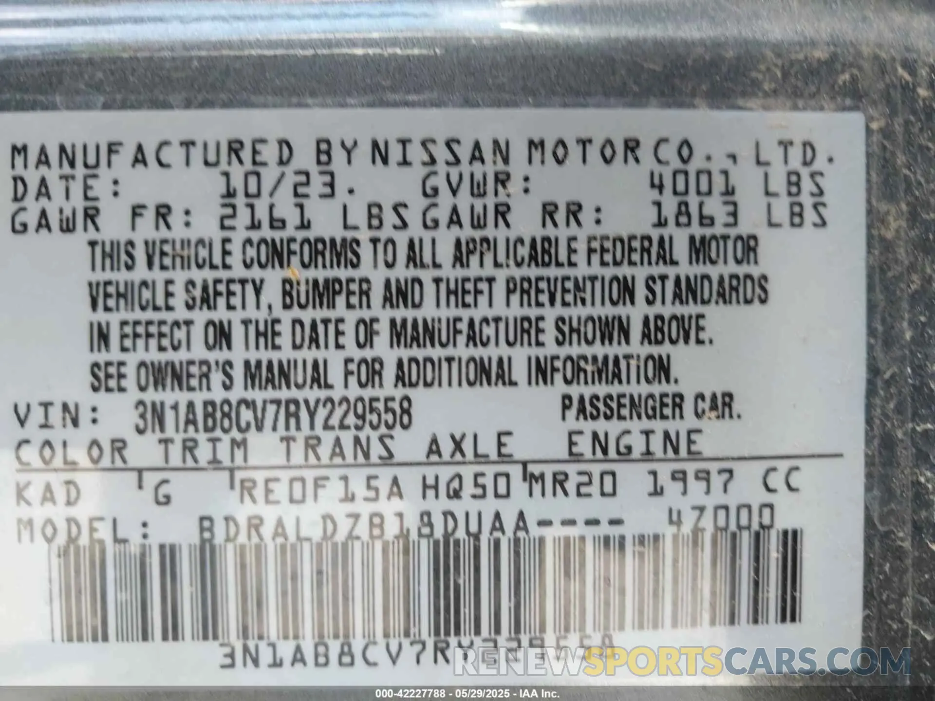 9 Photograph of a damaged car 3N1AB8CV7RY229558 NISSAN SENTRA 2024