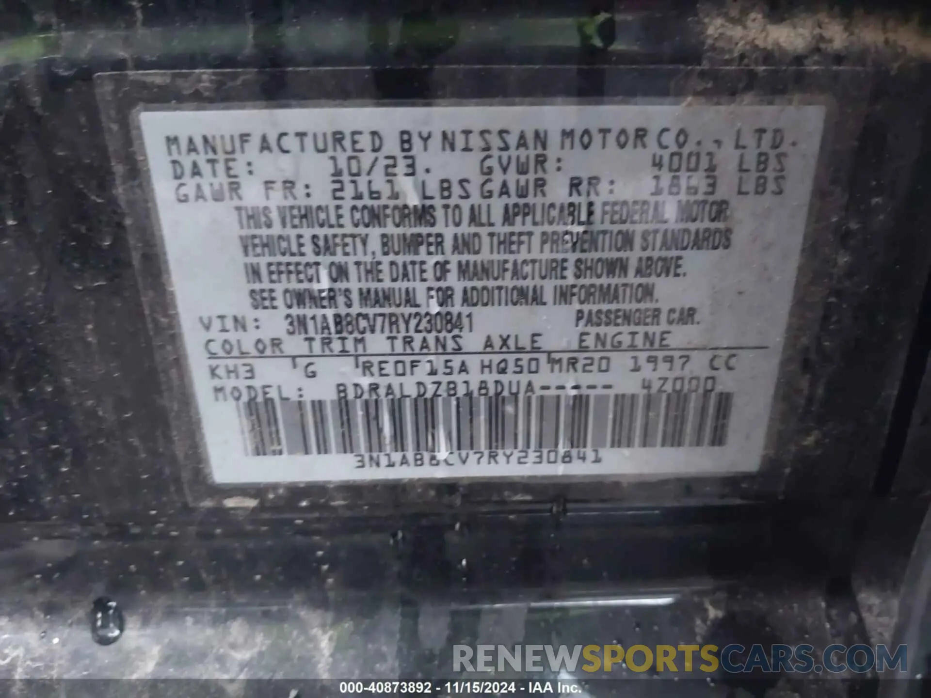 9 Photograph of a damaged car 3N1AB8CV7RY230841 NISSAN SENTRA 2024