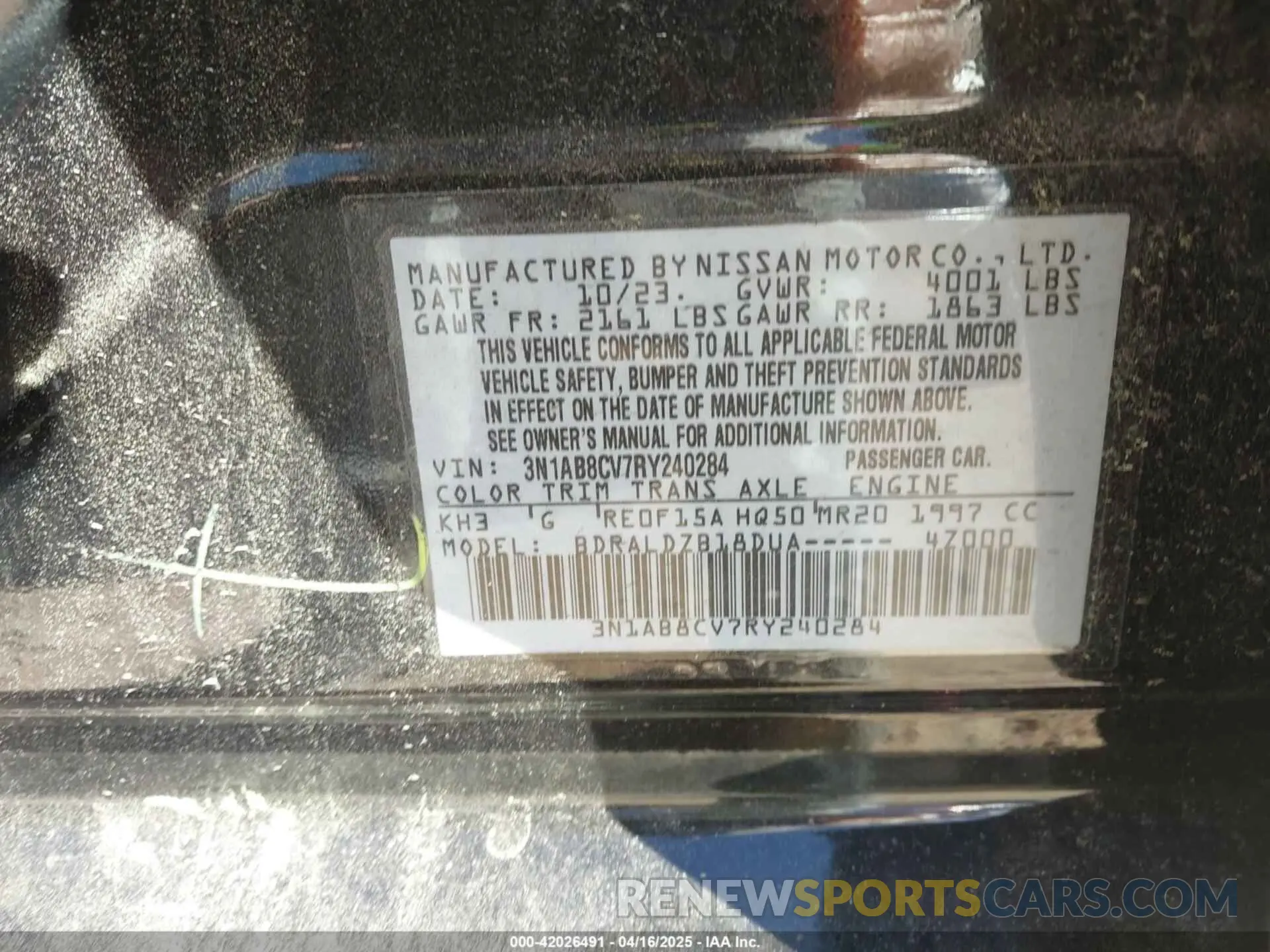9 Photograph of a damaged car 3N1AB8CV7RY240284 NISSAN SENTRA 2024