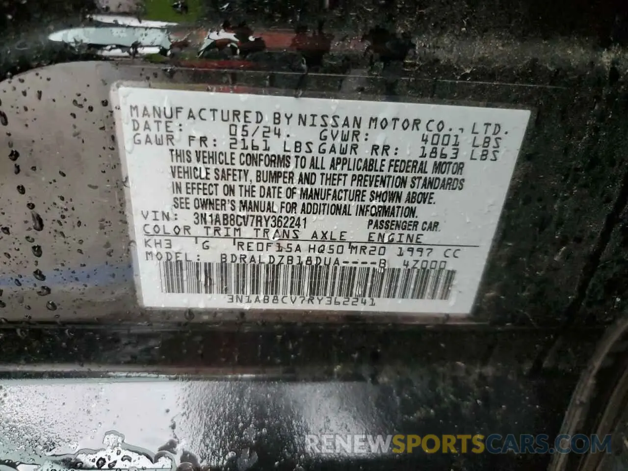 12 Photograph of a damaged car 3N1AB8CV7RY362241 NISSAN SENTRA 2024