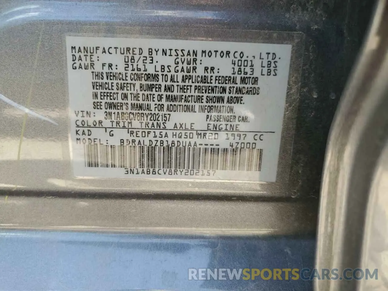 12 Photograph of a damaged car 3N1AB8CV8RY202157 NISSAN SENTRA 2024
