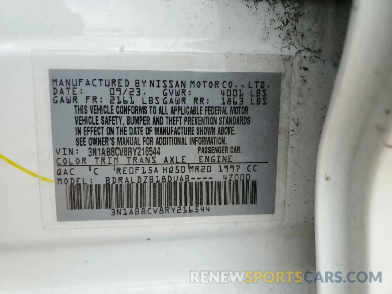 14 Photograph of a damaged car 3N1AB8CV8RY216544 NISSAN SENTRA 2024
