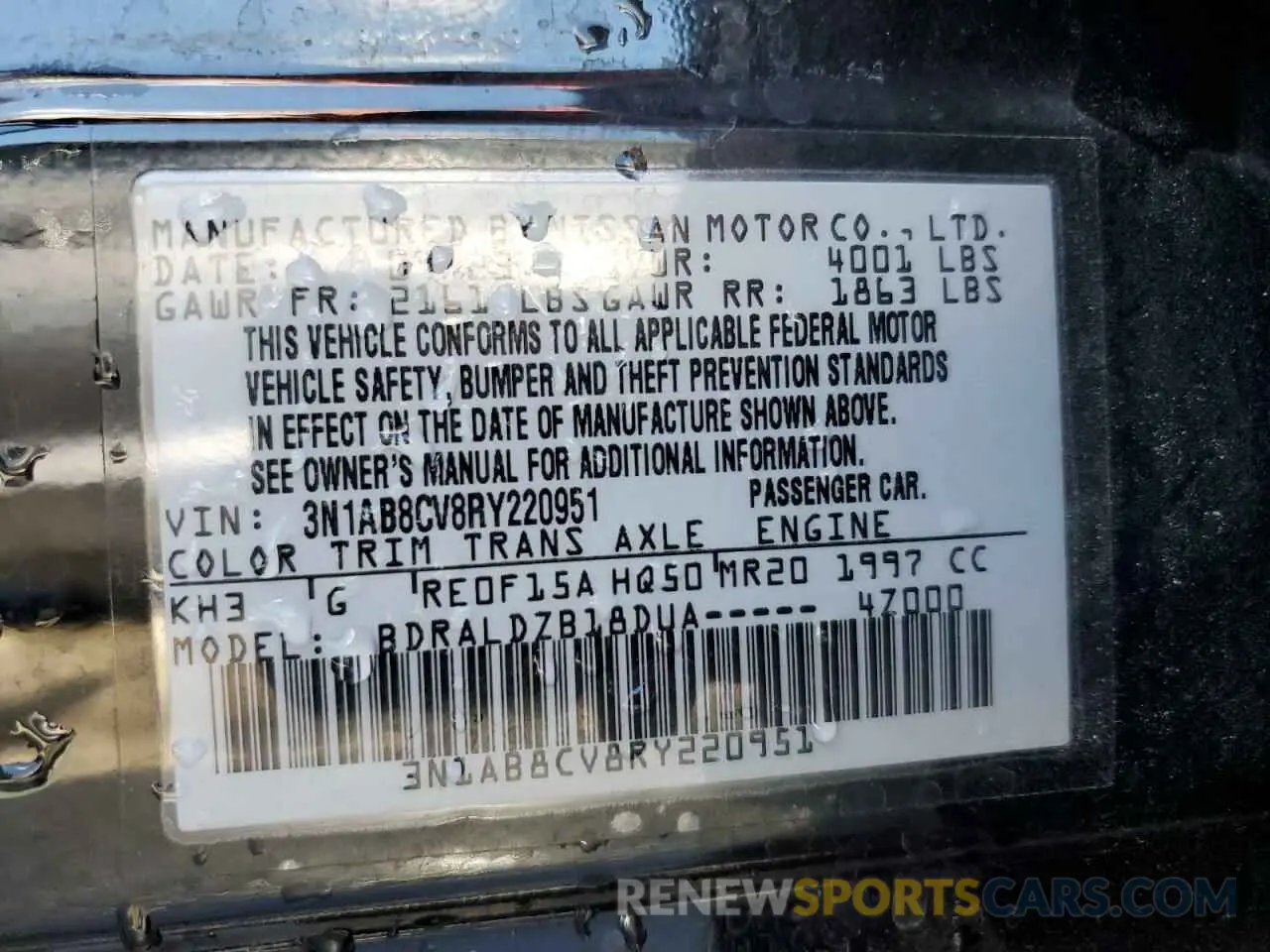 12 Photograph of a damaged car 3N1AB8CV8RY220951 NISSAN SENTRA 2024