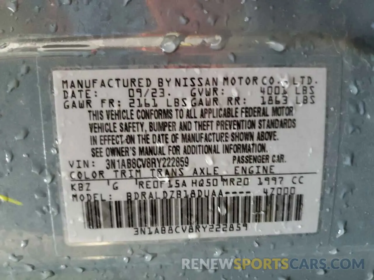 12 Photograph of a damaged car 3N1AB8CV8RY222859 NISSAN SENTRA 2024