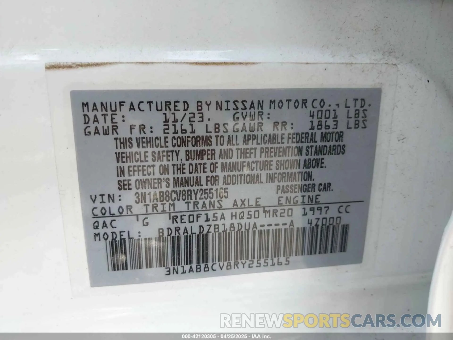 9 Photograph of a damaged car 3N1AB8CV8RY255165 NISSAN SENTRA 2024