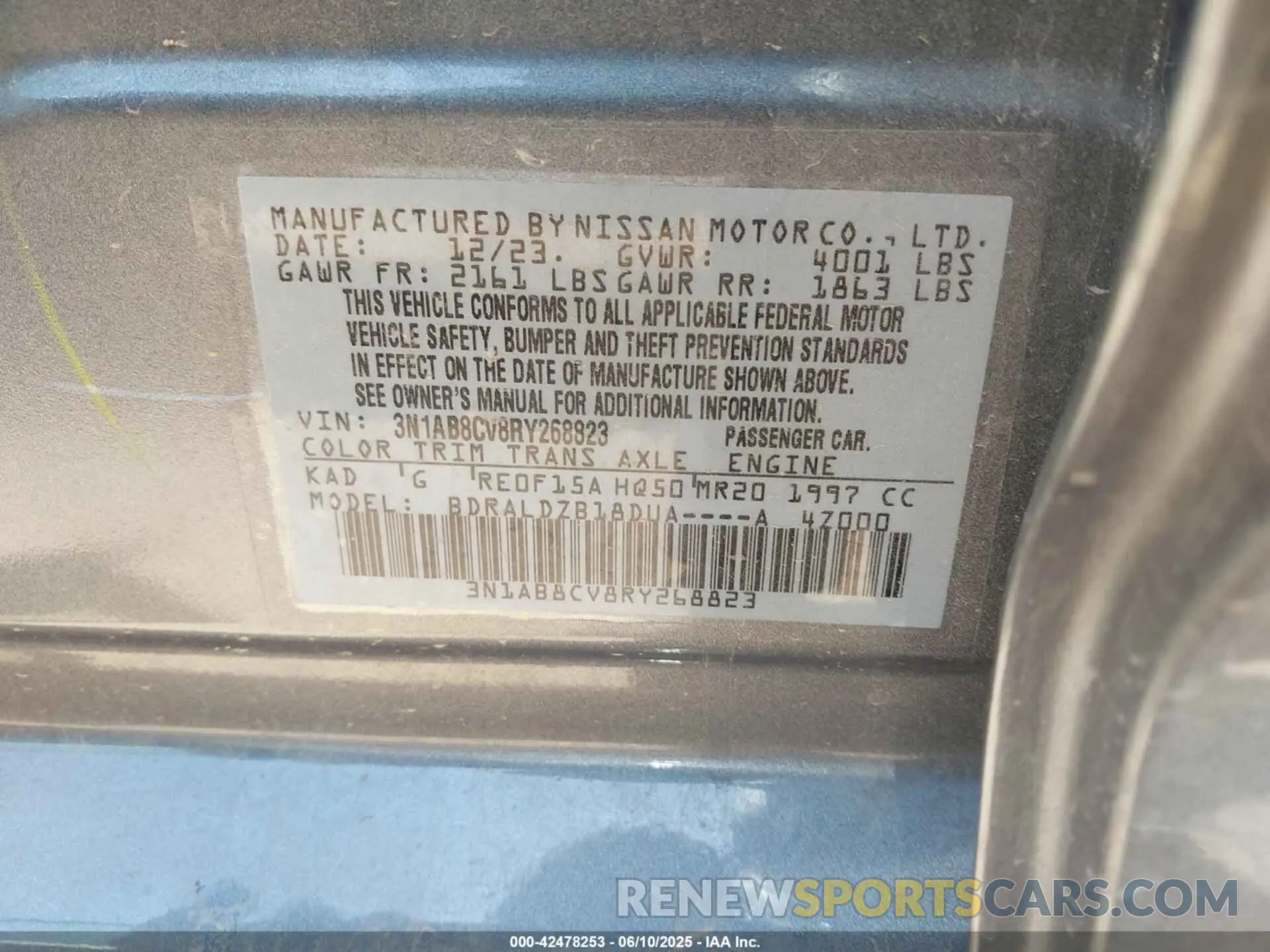 9 Photograph of a damaged car 3N1AB8CV8RY268823 NISSAN SENTRA 2024