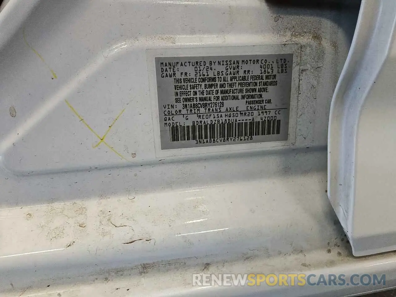 12 Photograph of a damaged car 3N1AB8CV8RY276128 NISSAN SENTRA 2024