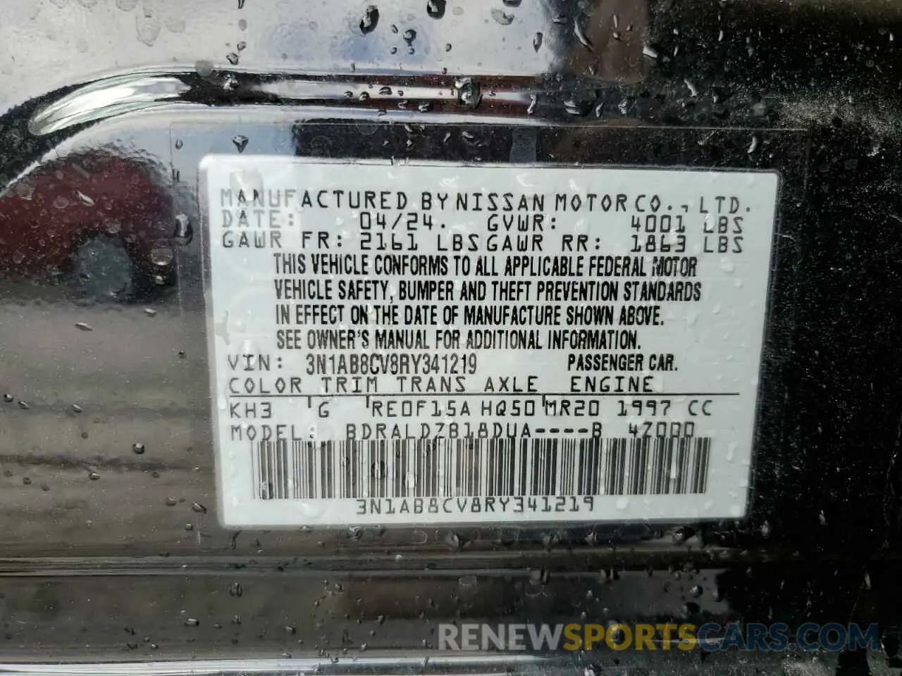 13 Photograph of a damaged car 3N1AB8CV8RY341219 NISSAN SENTRA 2024