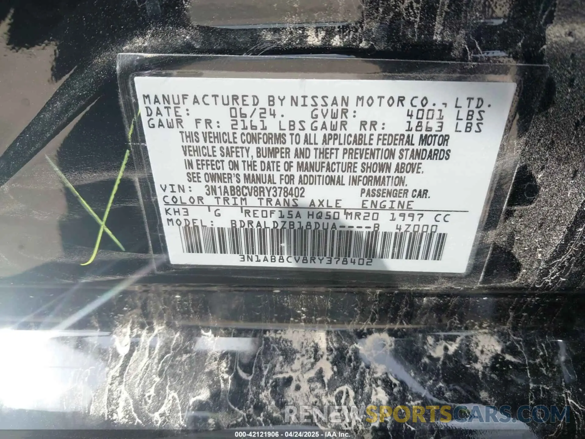 9 Photograph of a damaged car 3N1AB8CV8RY378402 NISSAN SENTRA 2024
