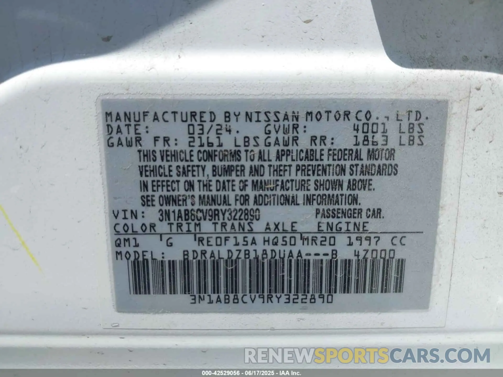 9 Photograph of a damaged car 3N1AB8CV9RY322890 NISSAN SENTRA 2024