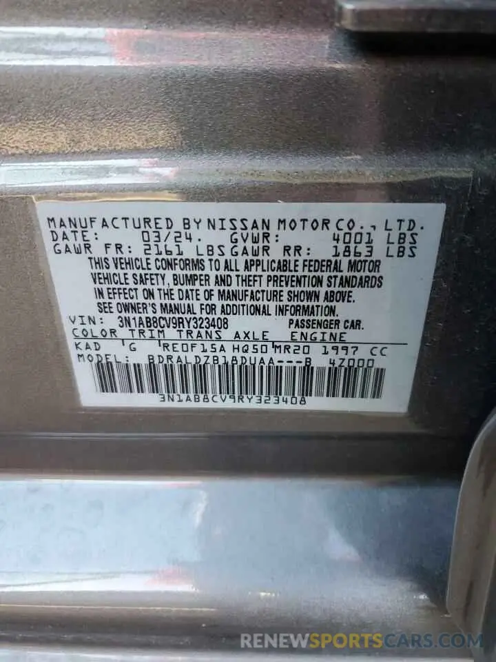 12 Photograph of a damaged car 3N1AB8CV9RY323408 NISSAN SENTRA 2024