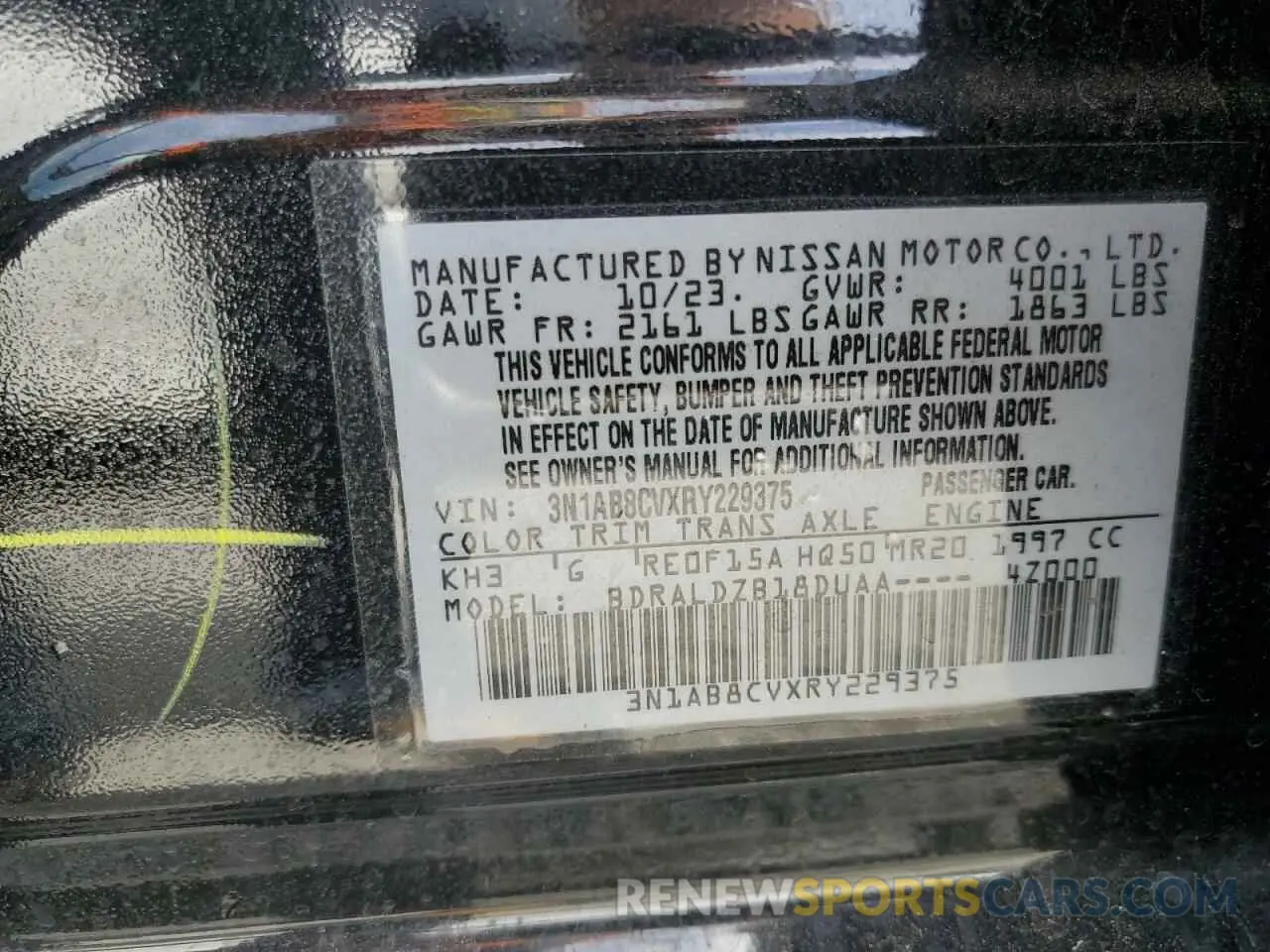 12 Photograph of a damaged car 3N1AB8CVXRY229375 NISSAN SENTRA 2024