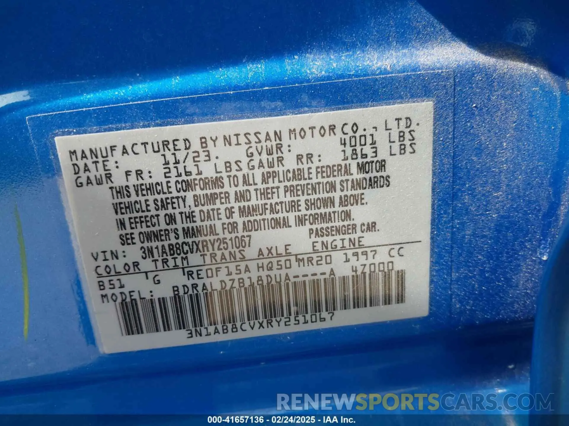 9 Photograph of a damaged car 3N1AB8CVXRY251067 NISSAN SENTRA 2024