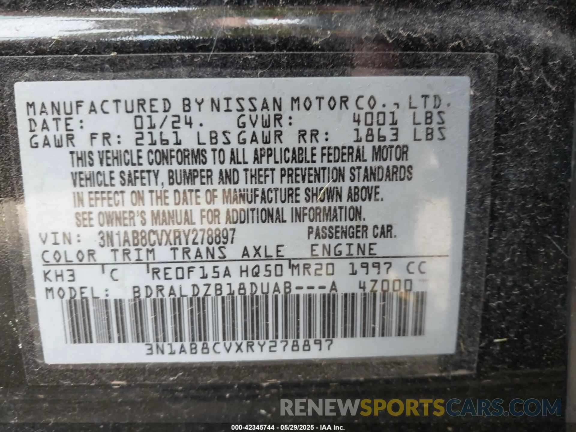 9 Photograph of a damaged car 3N1AB8CVXRY278897 NISSAN SENTRA 2024
