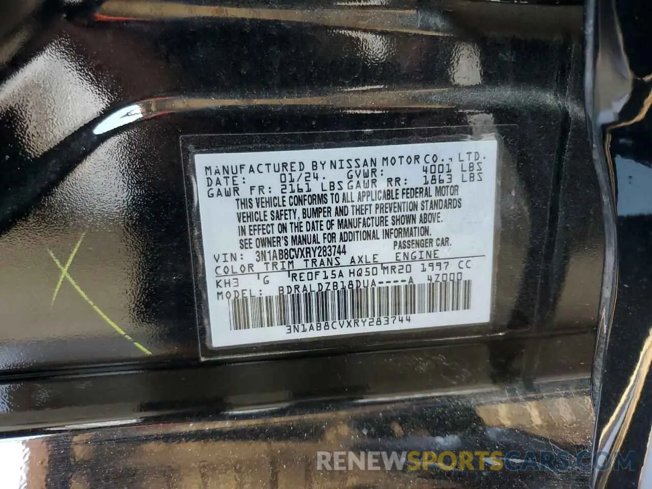 13 Photograph of a damaged car 3N1AB8CVXRY283744 NISSAN SENTRA 2024