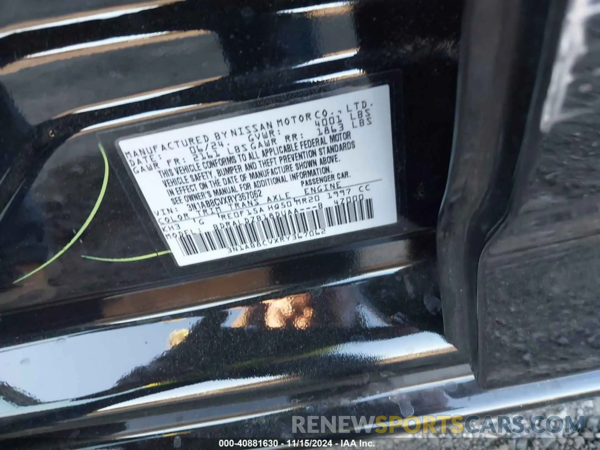9 Photograph of a damaged car 3N1AB8CVXRY367062 NISSAN SENTRA 2024