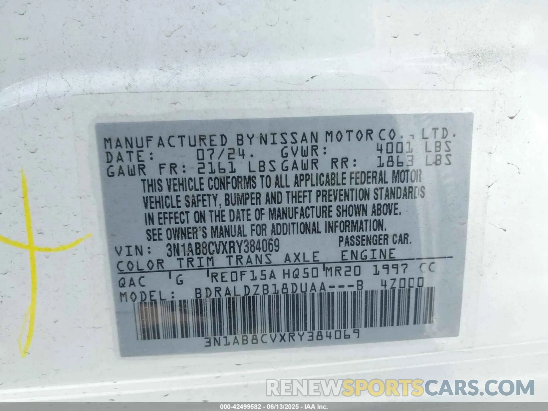 9 Photograph of a damaged car 3N1AB8CVXRY384069 NISSAN SENTRA 2024