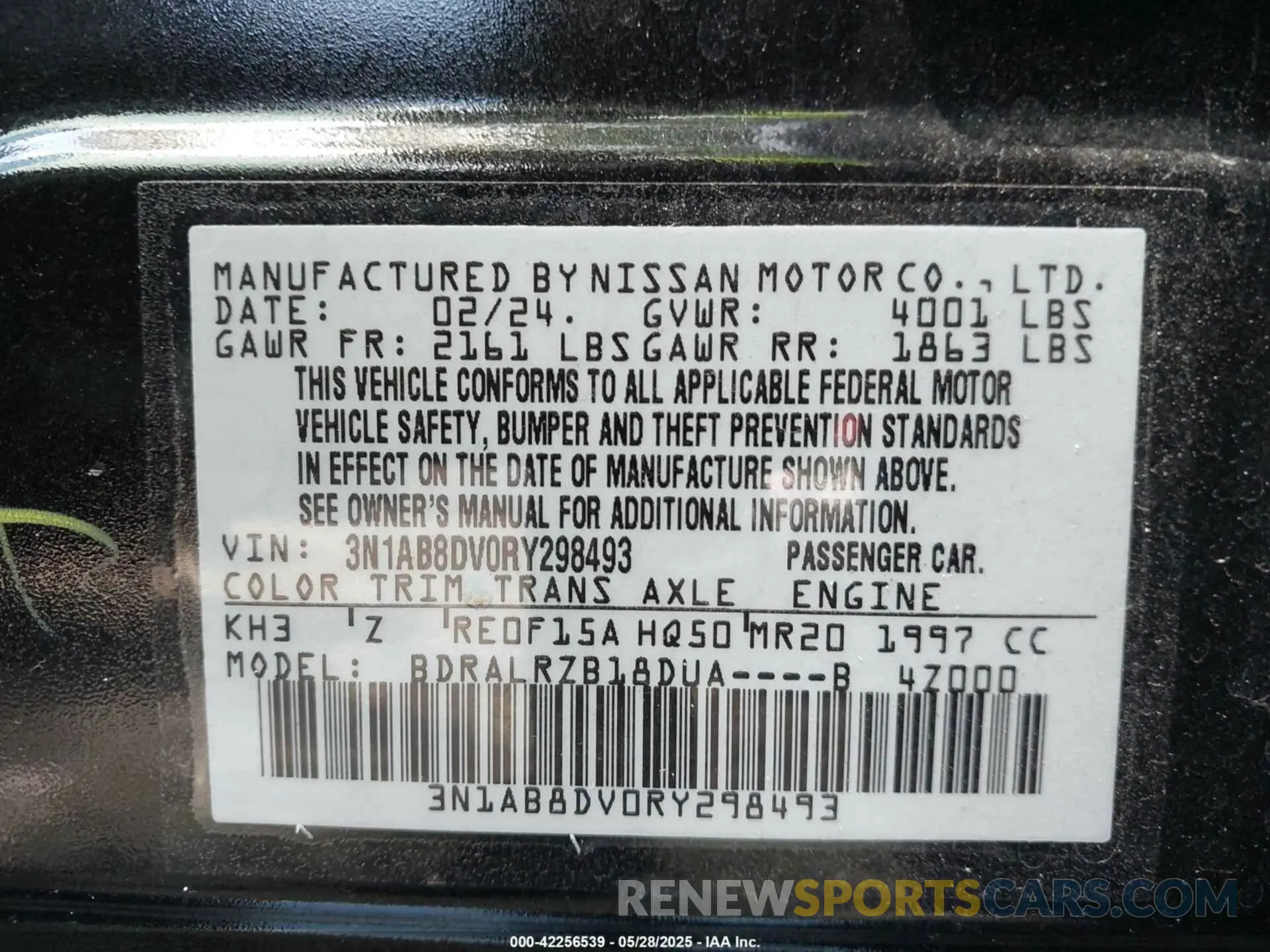 9 Photograph of a damaged car 3N1AB8DV0RY298493 NISSAN SENTRA 2024